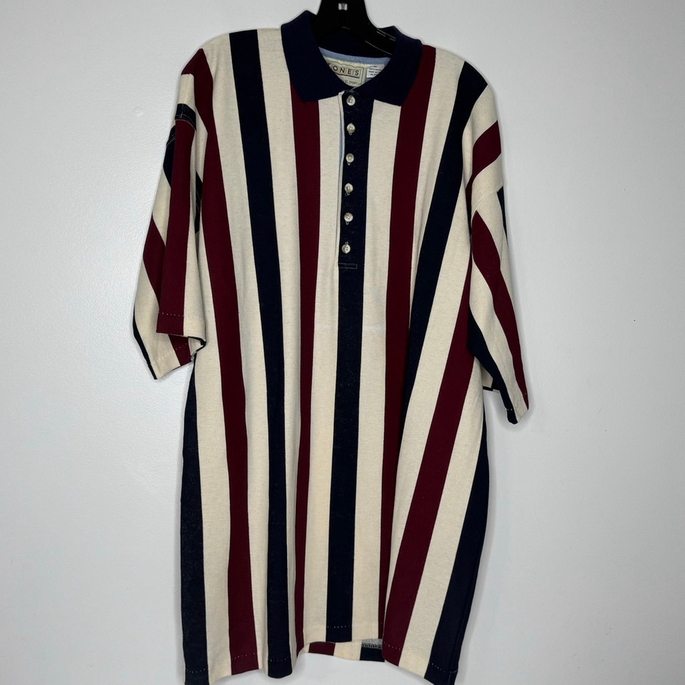 Tones by CC Sports Stripe Polo Shirt Size XL Made in USA